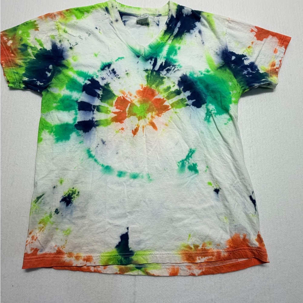 Allen Solly men Tie-Dye V-Neck T-Shirt - Multicolor L